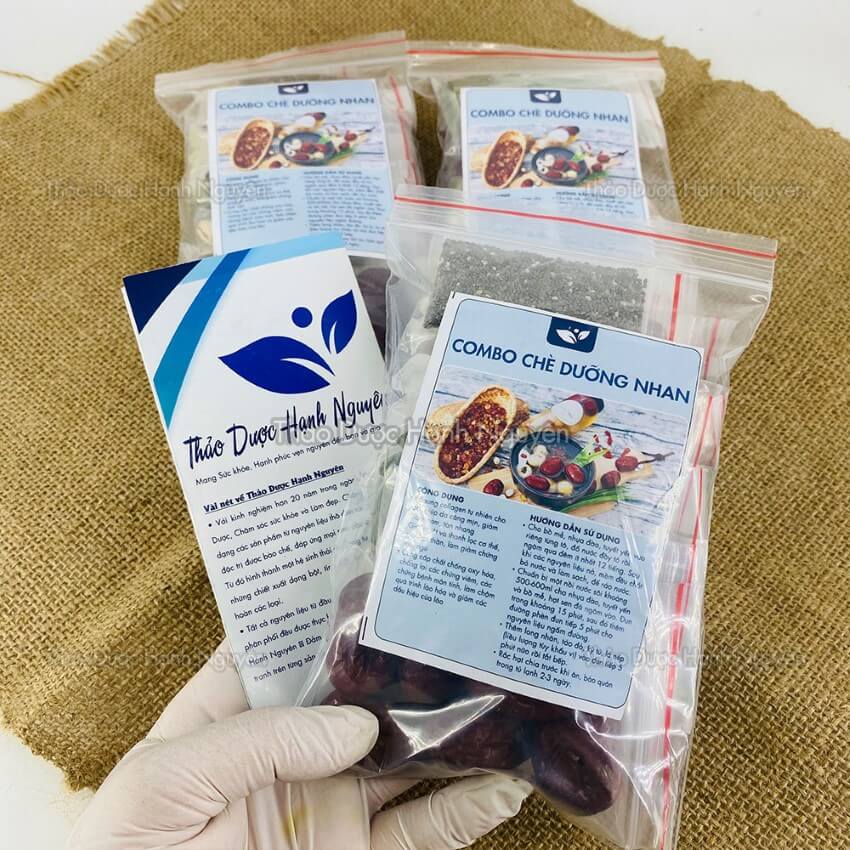 Combo 3 set chè dưỡng nhan 10 vị (chè tuyết yến - bồ mễ - nhựa đào thơm ngon, thanh mát) - Thảo dược Hạnh Nguyên