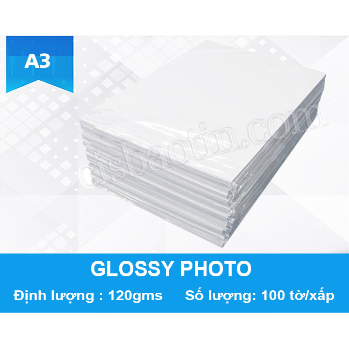 [HCM]GIẤY GLOSSY PHOTO A3 120gms_COMBO 10 Xấp