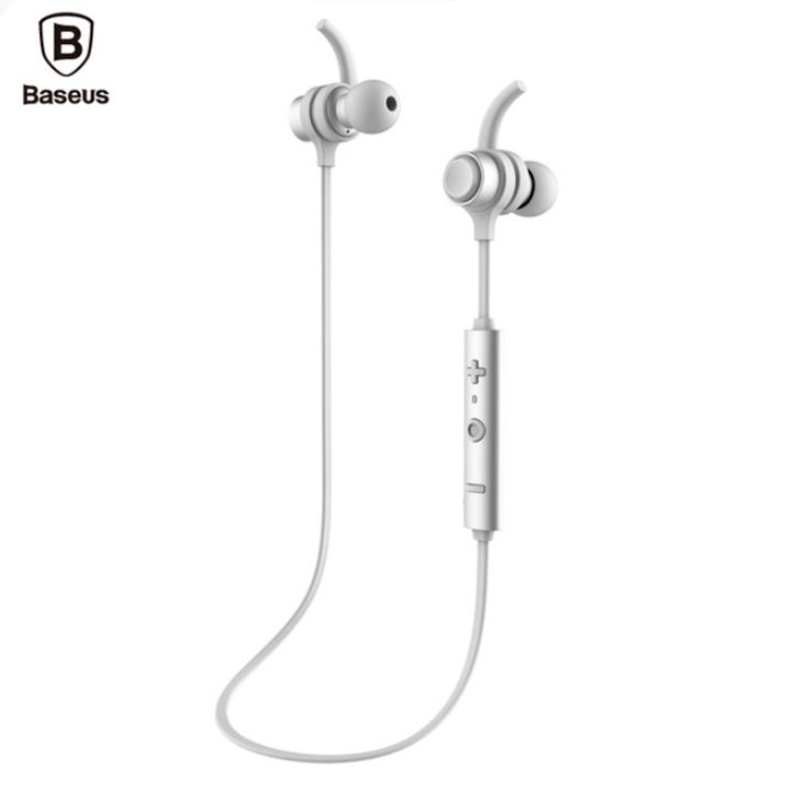 Tai nghe nhét tai thể thao Bluetooth thương hiệu cao cấp Baseus mã NGB16-02 Bluetooth - Màu Trắng