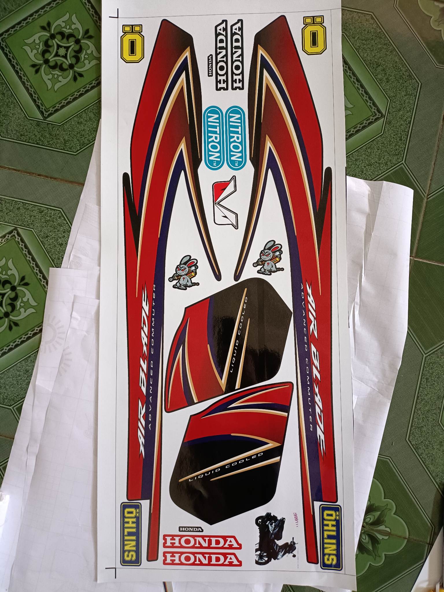 tem rời dán xe AB 2009 đỏ đen