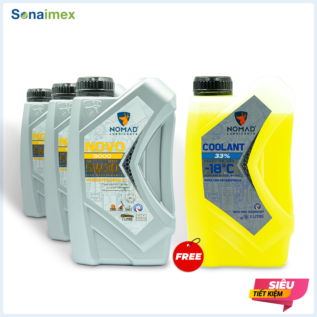 Combo 3 chai nhớt xe tay ga cao cấp tổng hợp toàn phần nomad 5w30 sp fully 1 lít tặng 1 chai nước mát xe máy nomad 1 lít - dầu nhớt xe tay ga, nhớt tay ga, nhớt máy cho xe tay ga, nhớt xe ga nhập khẩu tốt nhất
