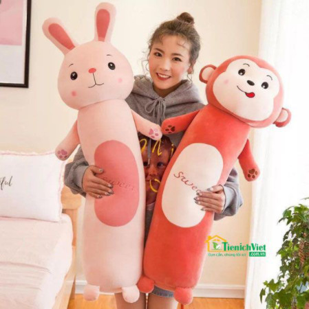 [XẢ HÀNG 50%]Gối Ôm Cho Bé Hình Thú 75cm - 95cm - 1m1 Để Bé Đi Chơi, Ôm Đi Ngủ, Gấu Ôm Thỏ, Khỉ, Êch, Sư Tử Dễ Thương. Chất Vải Mềm Mịn, lông Mịn, Đường May Chắc Chắn, Tỉ mỉ - Hàng Nhập Loại 1