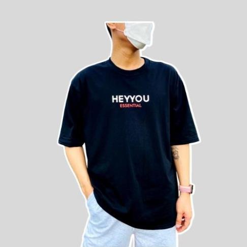 Áo thun Heyyou Essential đen và trắng form rộng