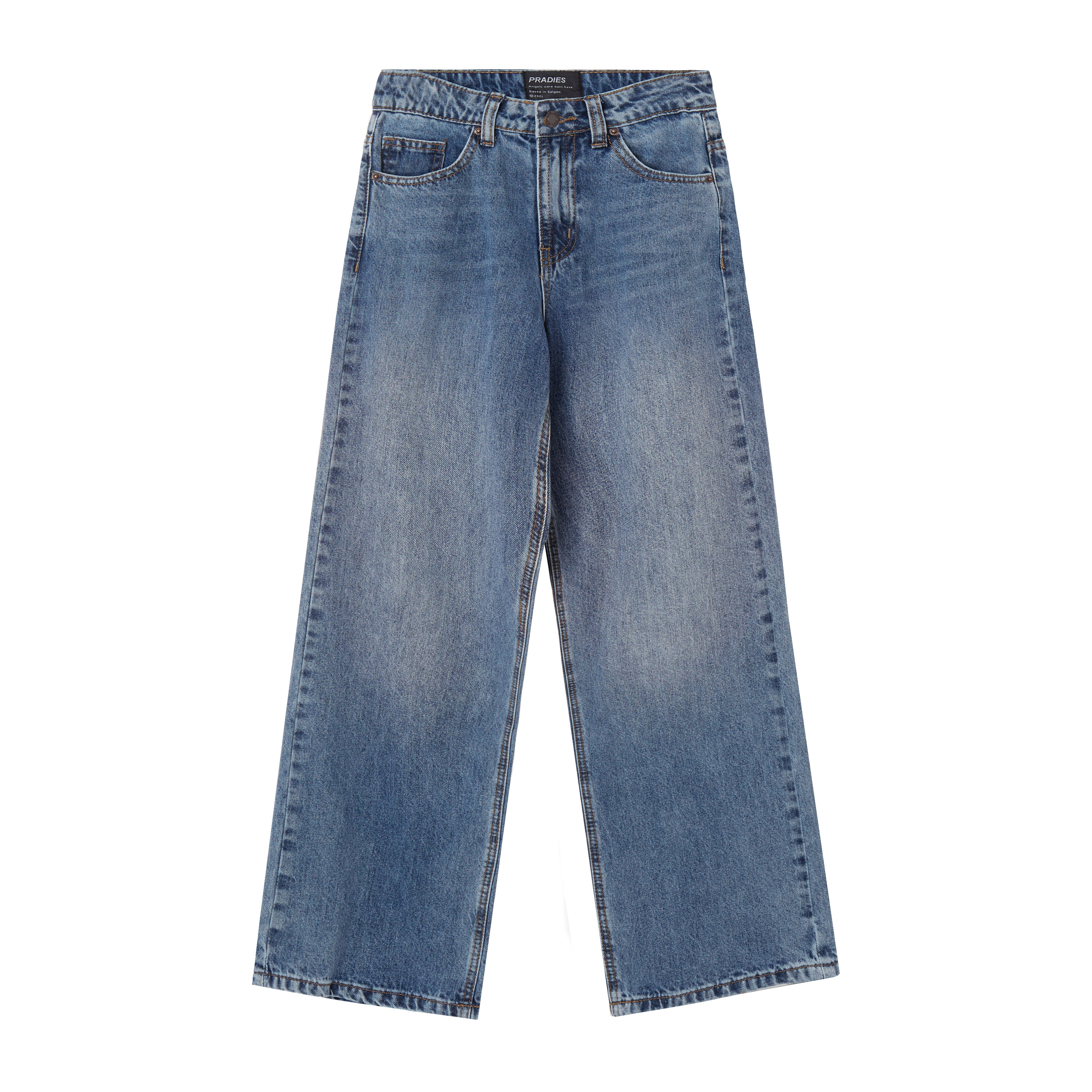 Quần jeans nữ pradies form suông da sun
