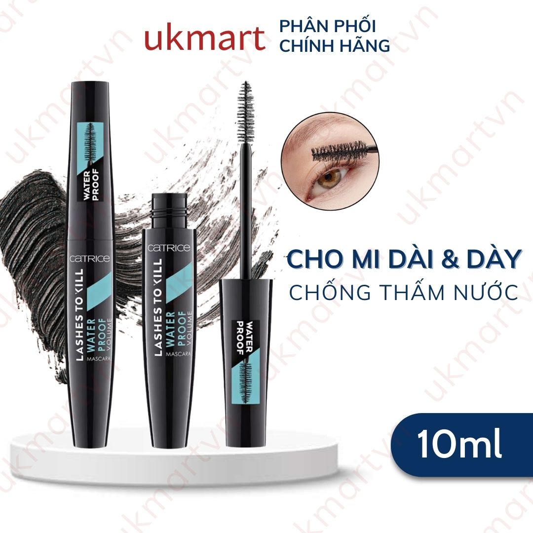 Mascara chuốt mi Catrice Lashes To Kill Waterproof Volume Mascara nuôi dưỡng mi tự nhiên 10ml