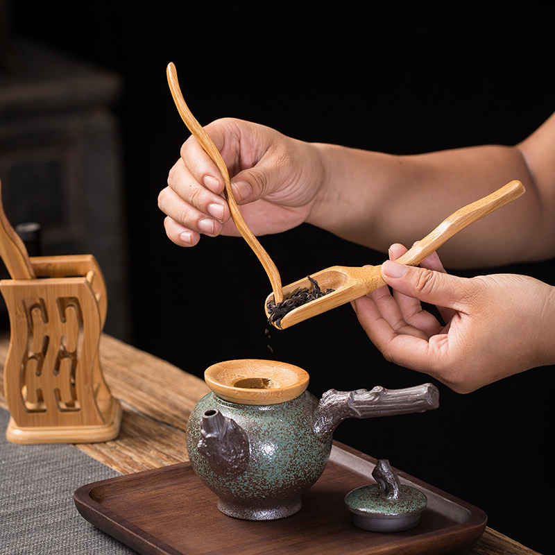 Bộ Dụng Cụ Pha Trà, Bộ Cung Nhãn Bằng Tre Già