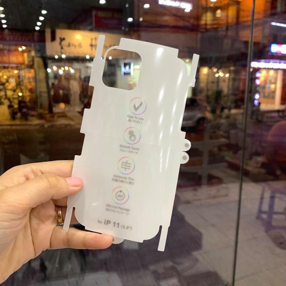 Bộ dán full mặt trước, sau PPF cho iPhone 11/11 Pro/11 Pro Max