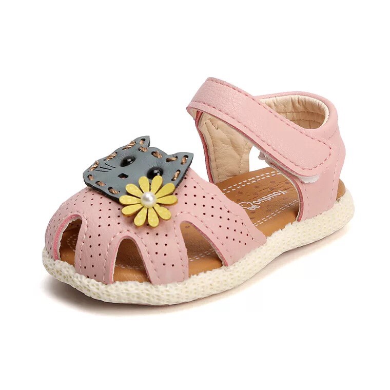 Giày Sandal bé gái kiểu bít mũi an toàn đế êm S34