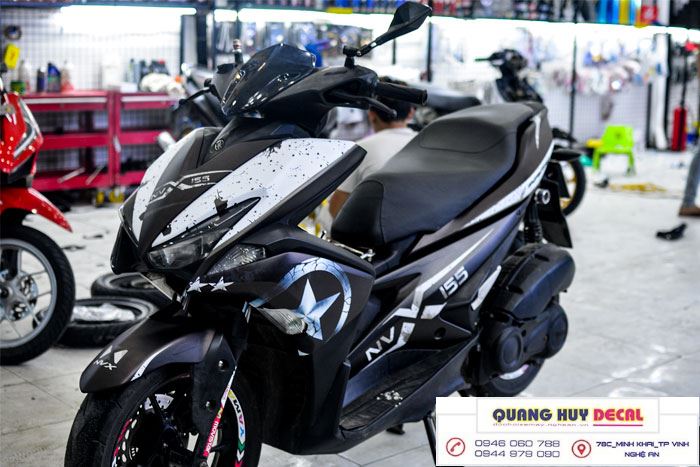 Tem trùm nvx 155 trắng đen,team decal nvx shinlung