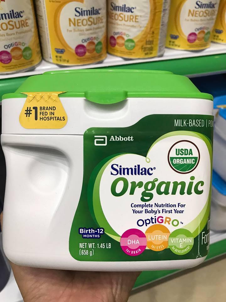 SỮA SIMILAC ORGANIC CHO TRẺ 0-12 THÁNG (NỘI ĐỊA)