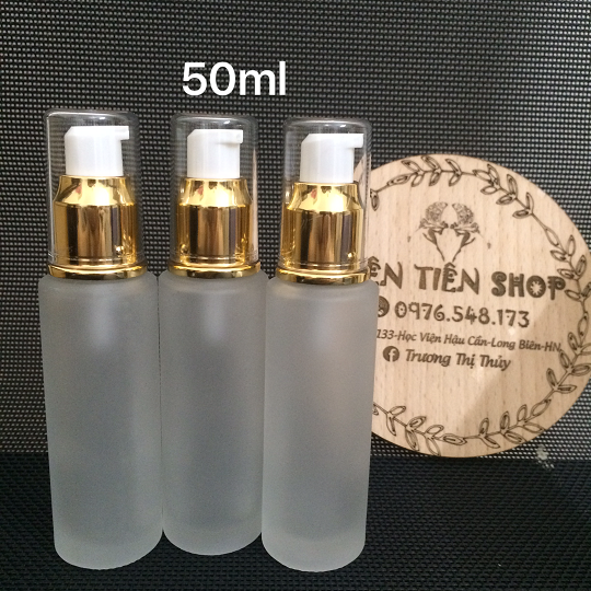 Chai thuỷ tinh mờ đầu xịt giọt bạc ( chọn size)