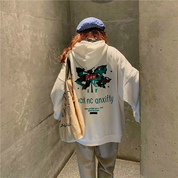 Áo hoodie nữ form rộng chui trơn cao cấp siêu cá tính in hình 3D mới nhất(có nón)
