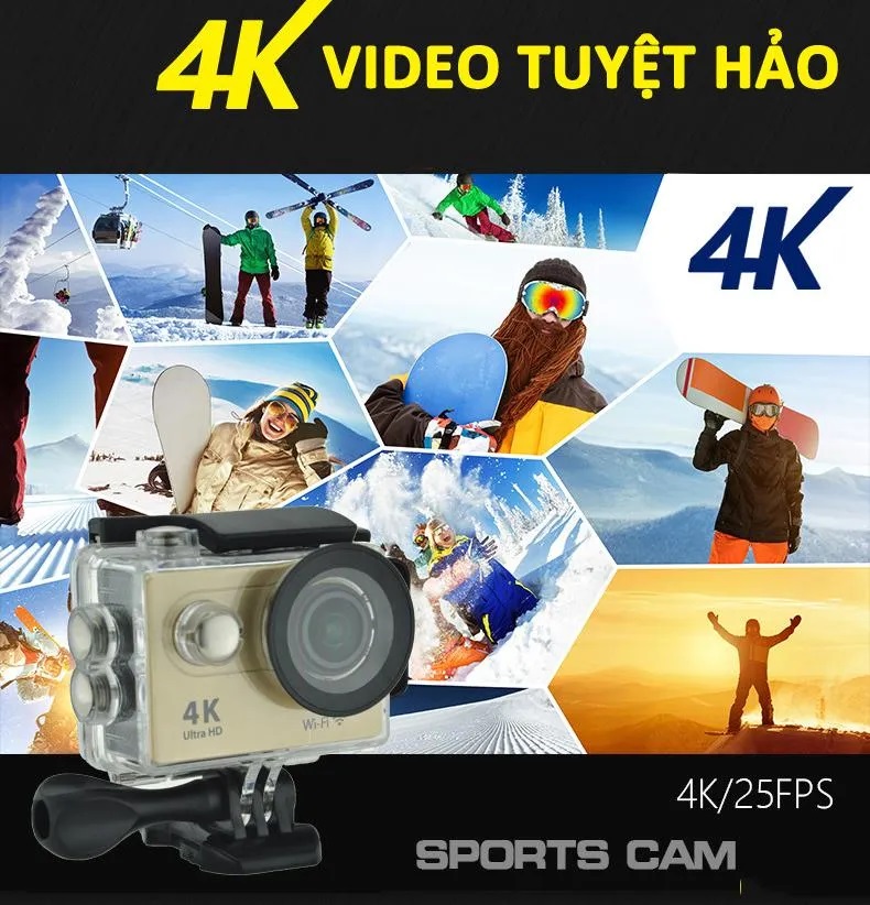 Camera Hanh Trinh Gia Re, Camera Thể Thao Eken- Camera 4K Ultra Hd Wifi, Phiên Bản Mới Nhất 4.0, Kết Nối Smartphone Bằng Ứng Dụng, Bh 1 Đổi 1 Trong 12 Tháng