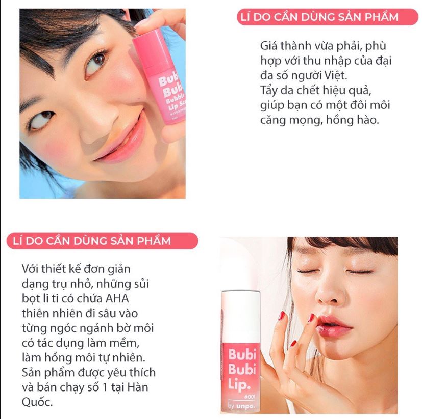 TẨY DA CHẾT MÔI BUBI BUBI LIP