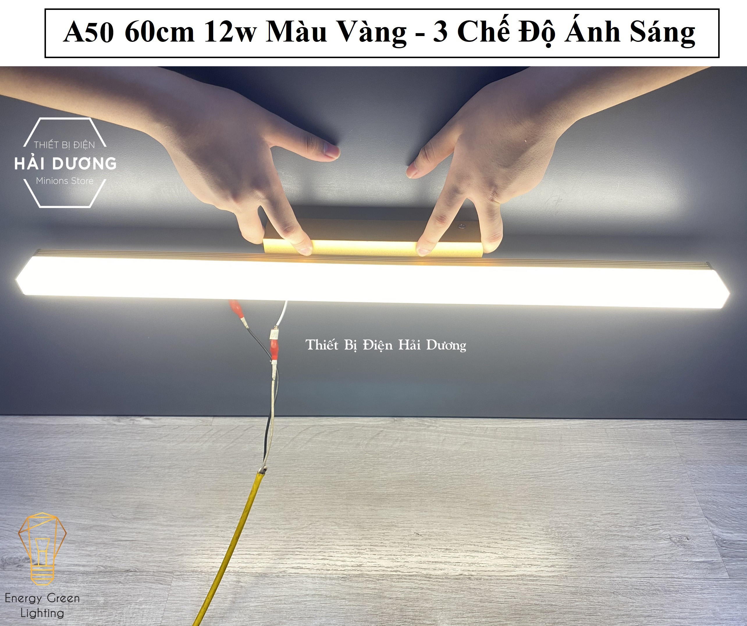 Đèn Soi Tranh- Đèn Rọi Gương Led Model A50 60cm 12w - 3 Chế Độ Ánh Sáng - Bảo Hành 1 Năm