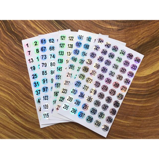 Số dán sơn tem dán lọ chai sơn số 1-120.1-300