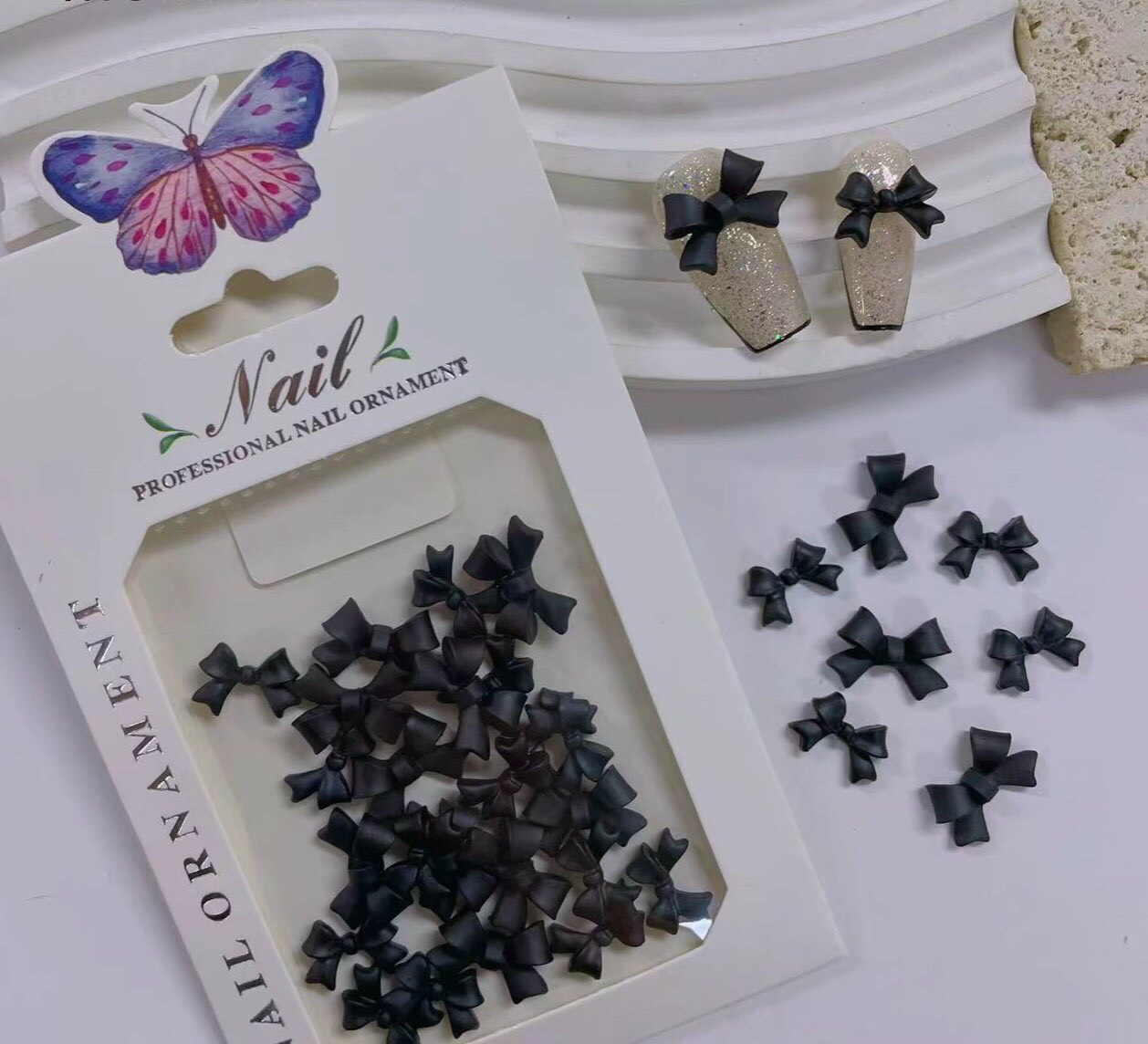 Phụ Kiện Trang Trí Móng, Charm Nơ Mix Size - Mini Nails