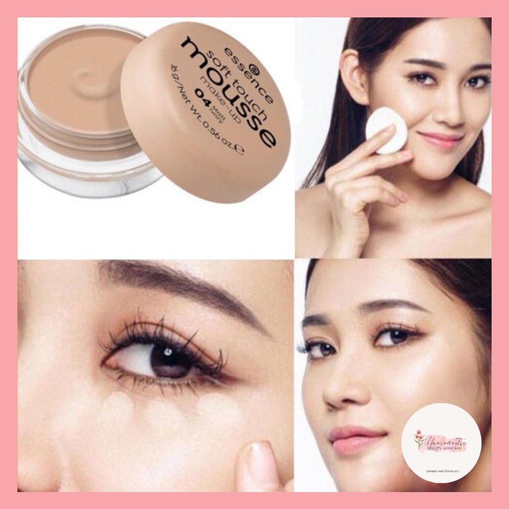 Phấn tươi Đức Essence Soft Touch Mousse màu 02 04 mỏng mịn giữ ẩm cho da