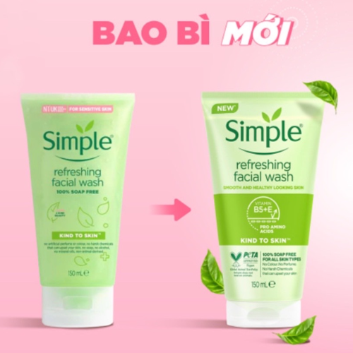 Sữa rửa mặt làm sạch da Simple 150ml