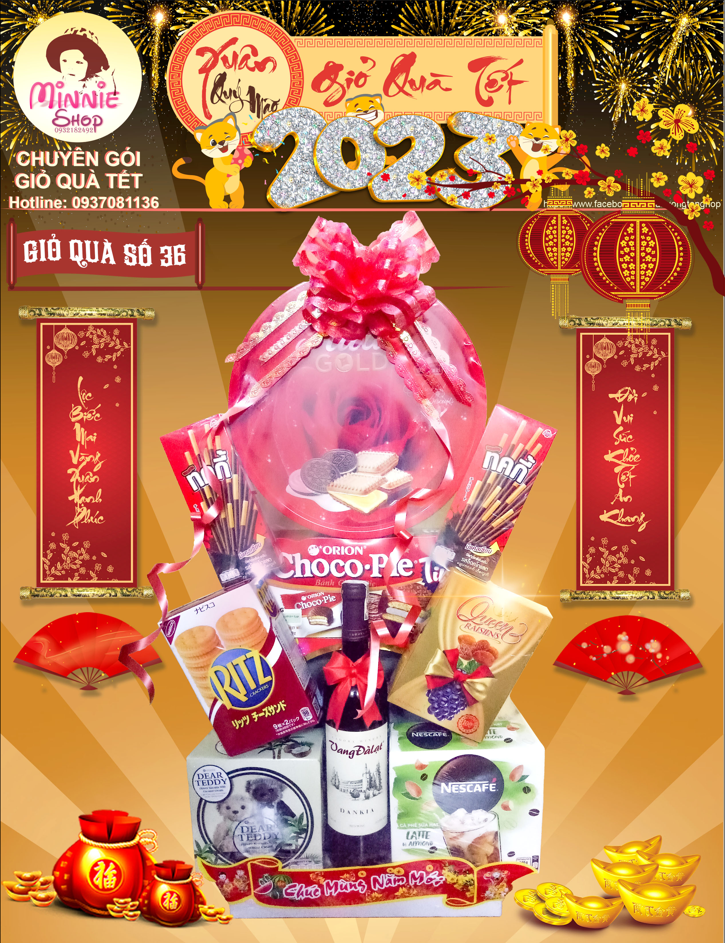 Giỏ Quà Tết 2024 - MS36 (MINNIE SHOP) - GIỎ PHÁO HOA 2