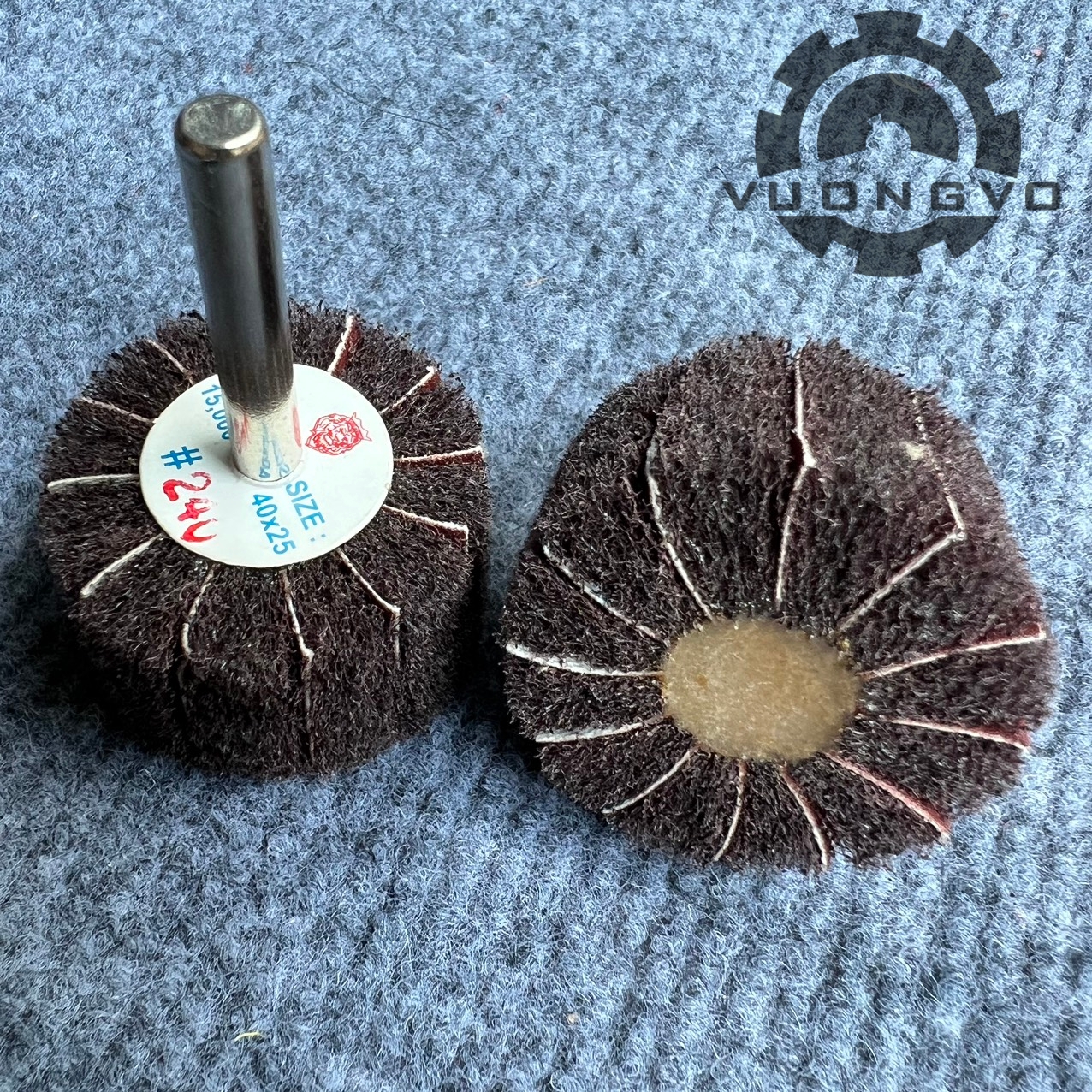 Abrasive sanding shank felting socket wrench size 40x25mm core 6mm