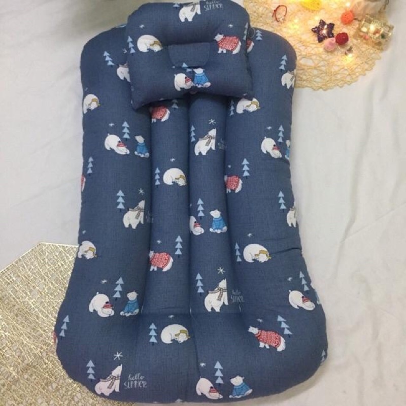 Đệm ngủ kèm gối cho bé sơ sinh