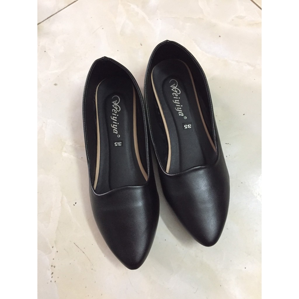 GIÀY BỆT NỮ TRƠN - GIÀY BÚP BÊ DA LÌ