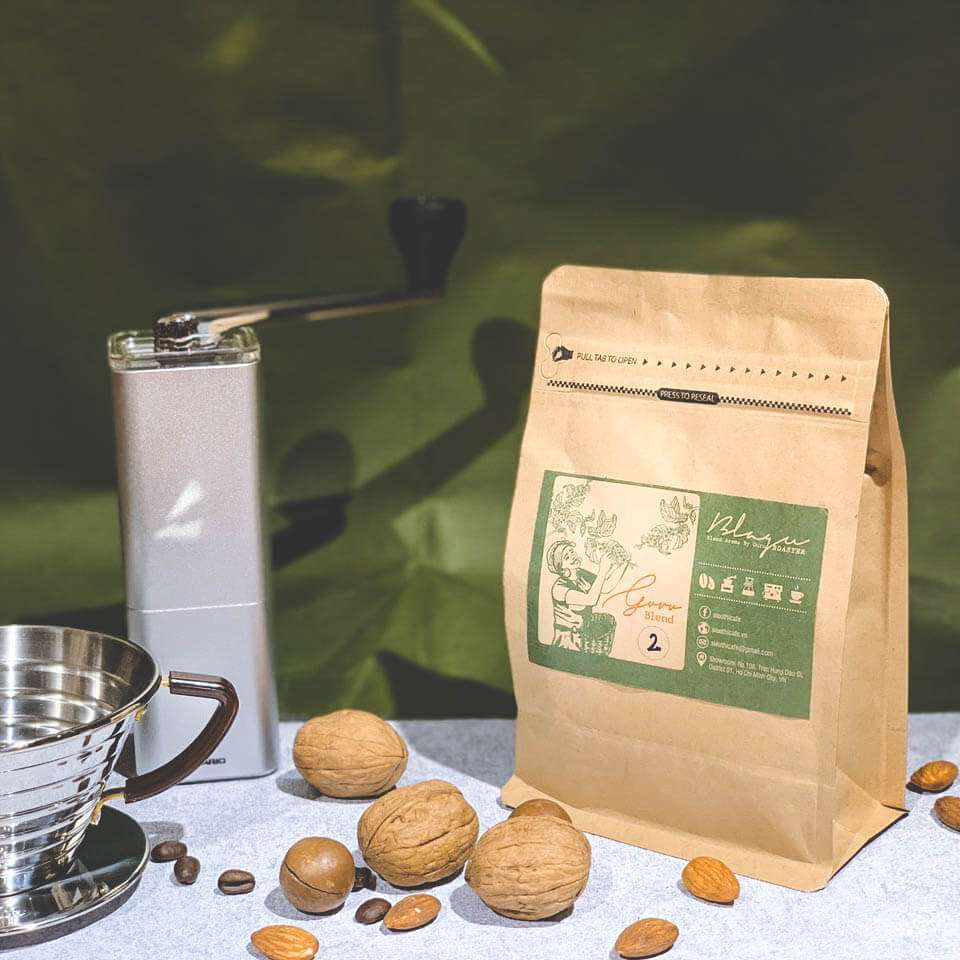 [HCM]CÀ PHÊ BLAGU HẠT ĐÃ RANG  GURU BLEND 2 MEDIUM ROAST 250G