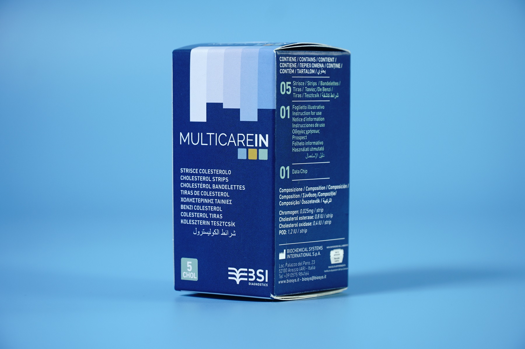 5 PCs multi carein cholosterol test strips 05 for multicarein machines