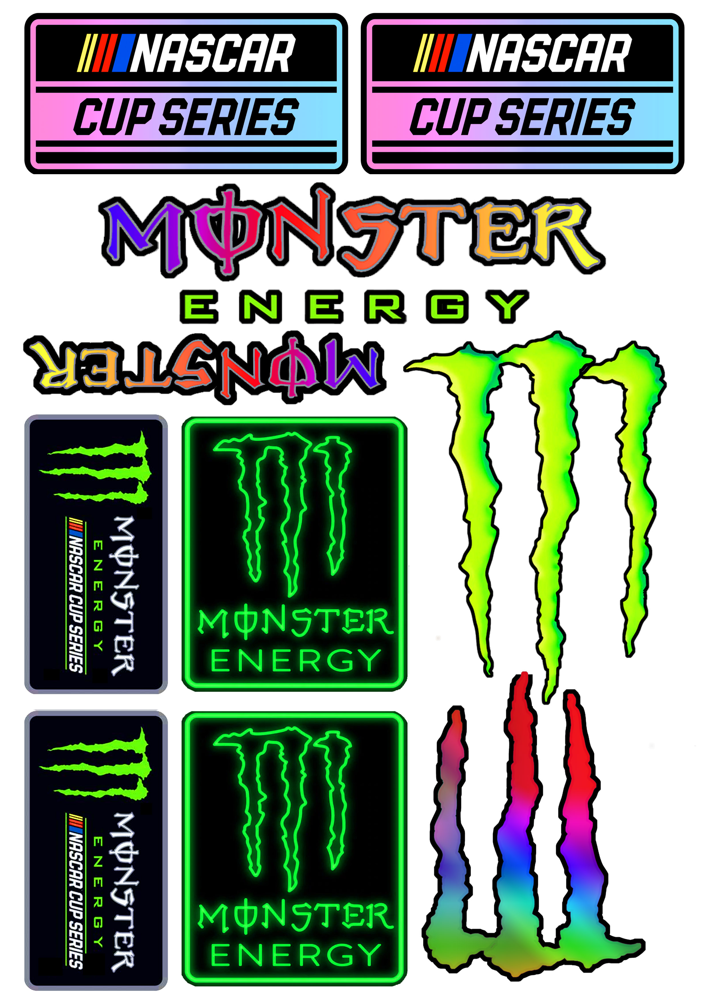 tem tấm MONSTER hắc ám cao cấp 8 tem lớn