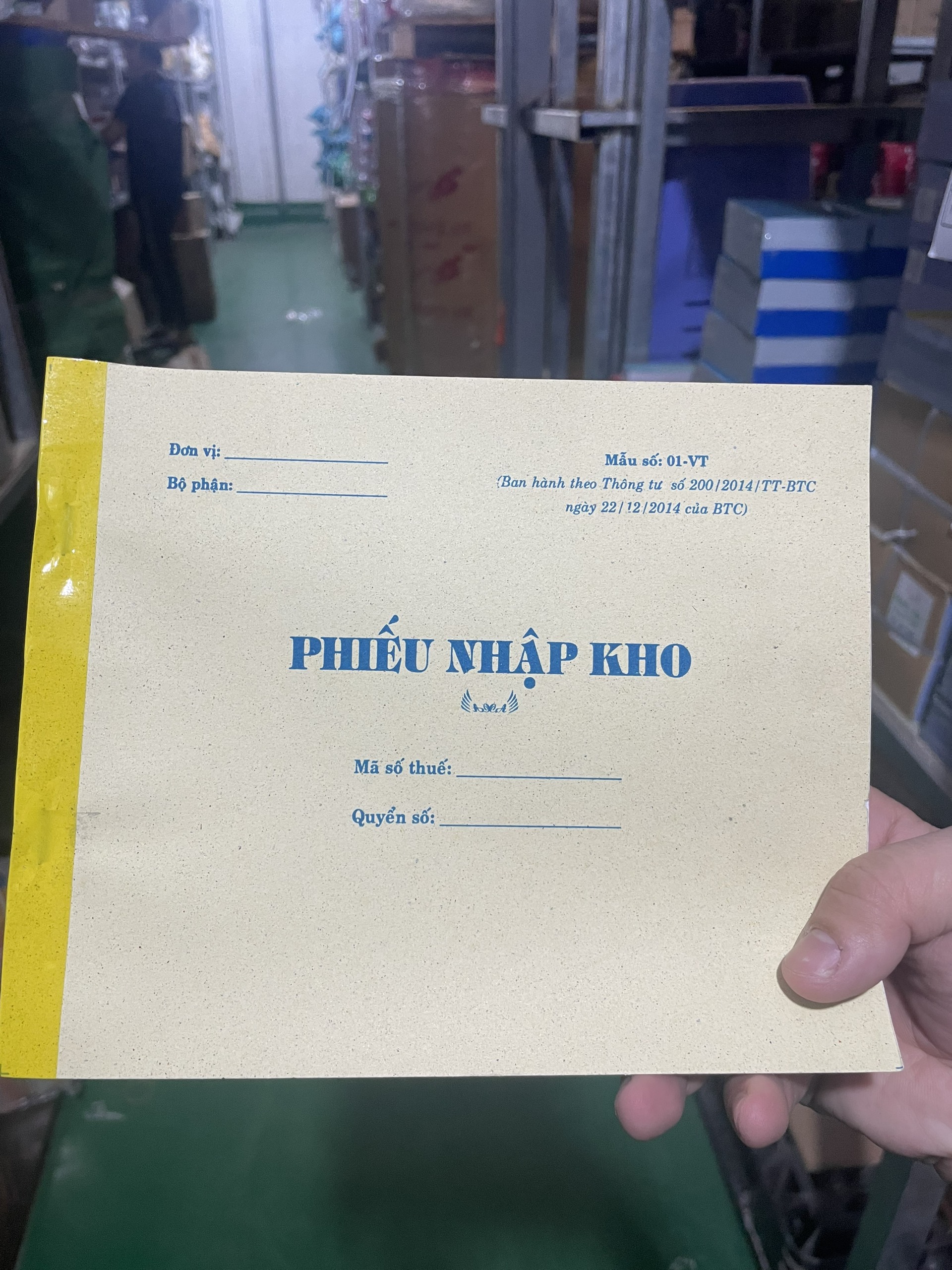 Phiếu nhập kho 3 liên a5 khổ 16x20