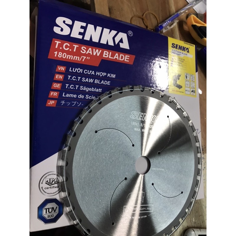 LƯỠI CƯA HỢP KIM - CẮT KIM LOẠI SENKA 180MM x 38 x 20 x 1.8