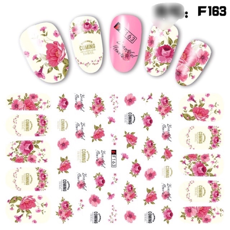 Sticker hình hoa dán móng tay nail mẫu mới