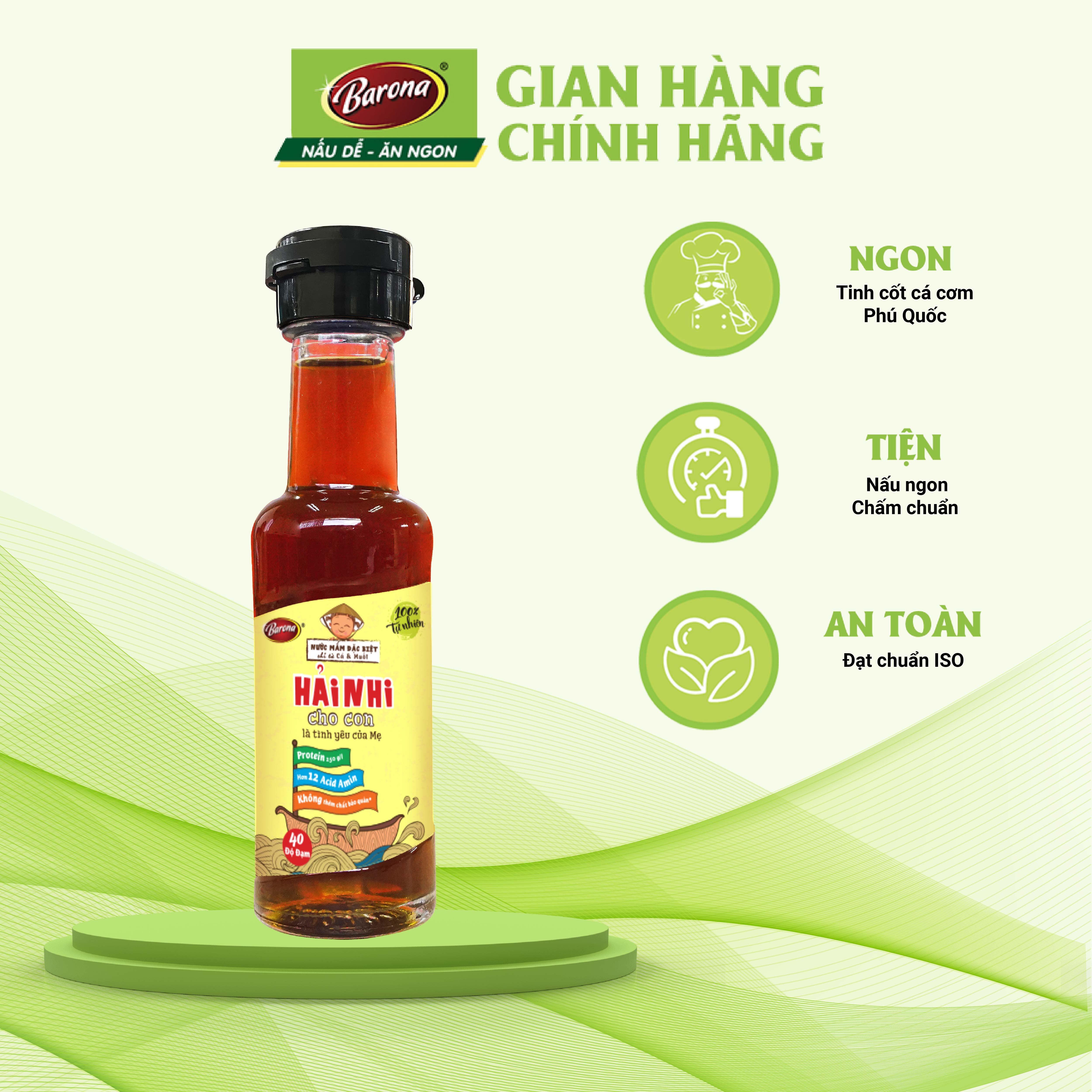 Nước Mắm Hải Nhi Barona 250ml [Mua 2 chai TẶNG 1 chai Nước Mắm Hải Nhi Barona 50ml]