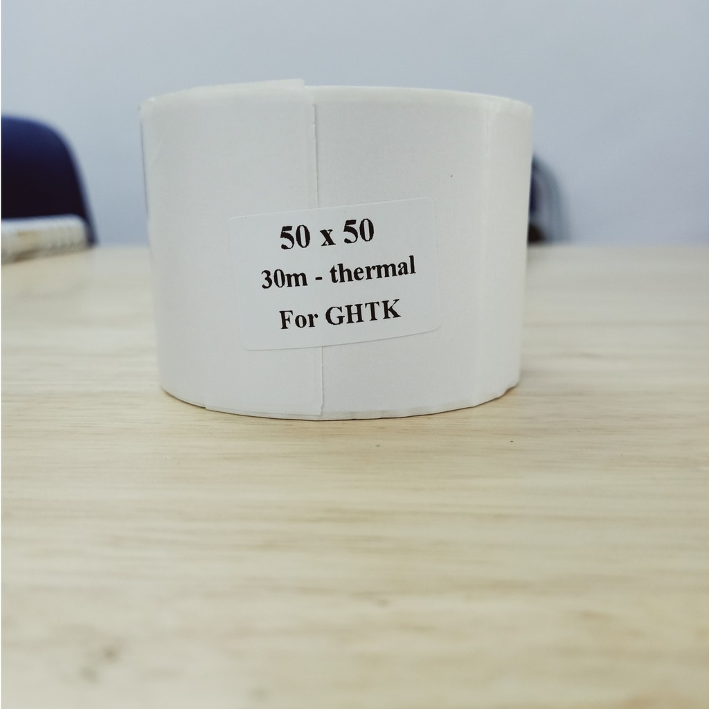 ❃✜ Cuộn 30m giấy nhiệt tem nhiệt 50x50mm