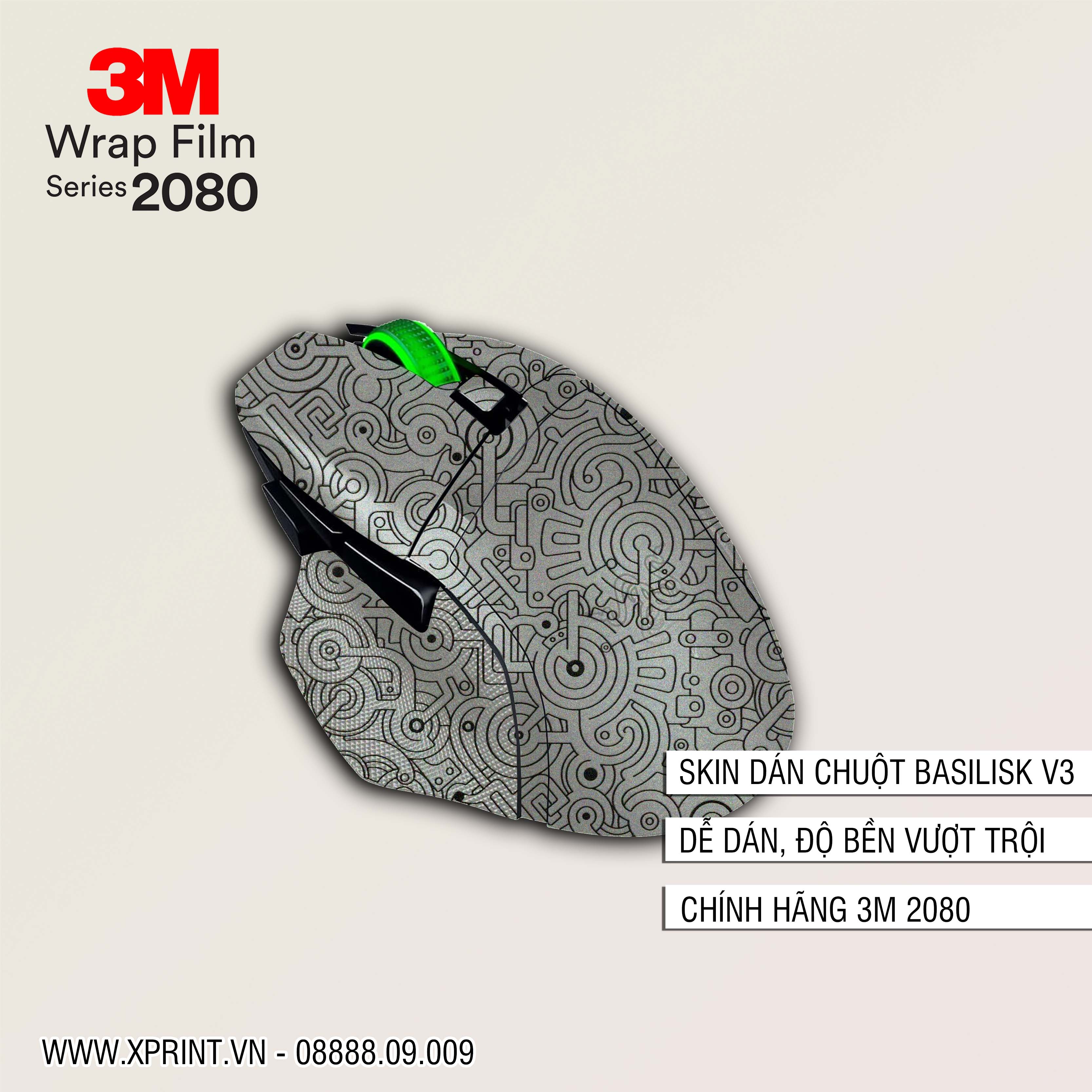 Miếng dán, skin 3M vân nổi 2080 chuột Razer Basilisk V2, V3...