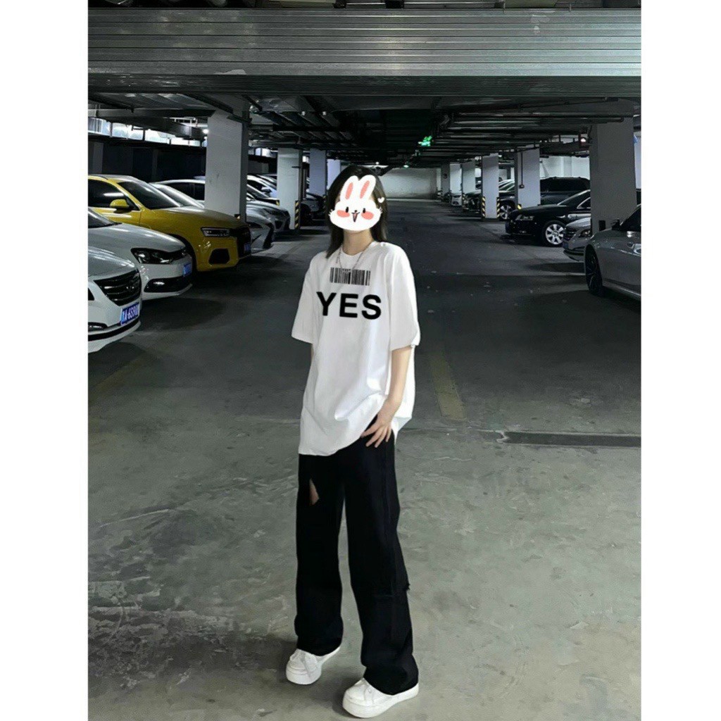 Áo thun nam nữ unisex vải conton mềm mịn in yes no kèm mã vạch siêu chất .tp