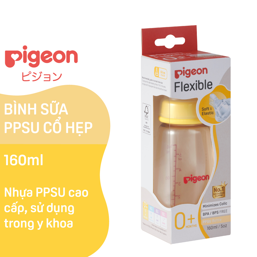Bình Sữa Cổ Hẹp PPSU Pigeon 160ml (S)