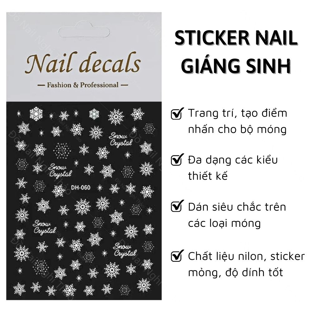 Sticker nail noel giáng sinh trang trí