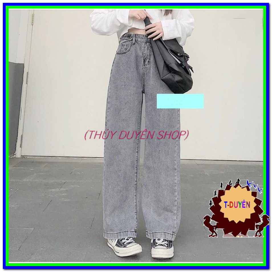Quần jean nữ ỐNG SUÔNG DÀI XANH NHẠT xịn xò , quần bò ỐNG RỘNG nữ chất vải đứng, shop giá sỉ L1.40