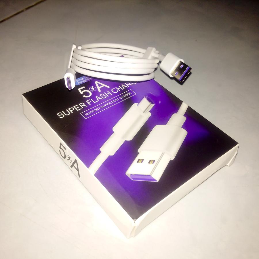 Cáp Sạc 5A hỗ trợ sạc Huawei Đầu sạc Type-C TÍM