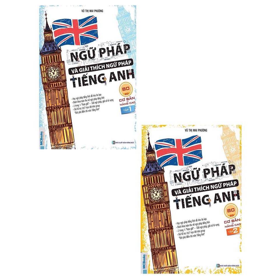 Bộ sách ngữ pháp và giải thích ngữ pháp tiếng anh cơ bản và nâng cao tập 1 + tập 2