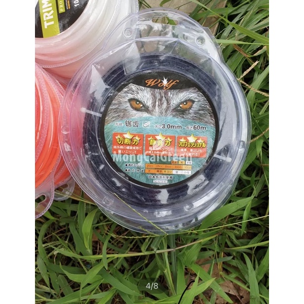 Cuộn Cước Cắt Cỏ Vuông Tròn 3-4mm 60m 05kg (loại tốt)