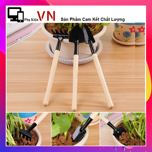 ⚡ Siêu Xinh ⚡ Bộ 3 Món Cuốc Xẻng Mini Cho Bé Làm Vườn - Combo 3 Cây Cuốc Xẻng Mini Làm Vườn -