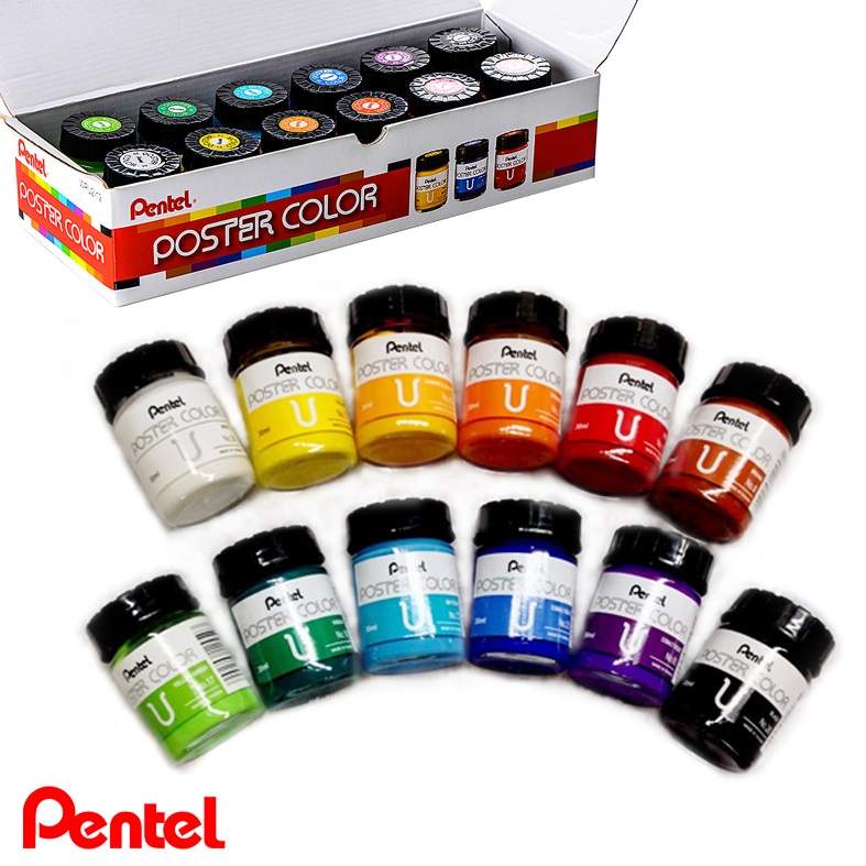 MÀU POSTER PENTEL BỘ 12 MÀU 30ML