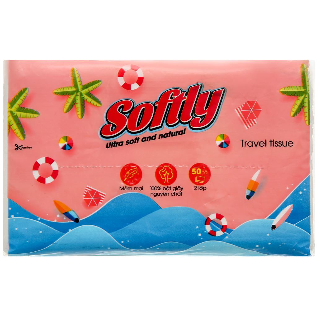 KHĂN GIẤY DU LỊCH SOFTLY 50 TỜ - 2 LỚP (180 x 210mm)