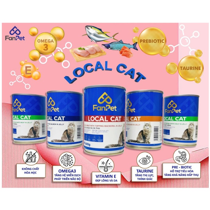 Pate local cat lon 400g dành cho mèo jelly - pate cho mèo fan pet