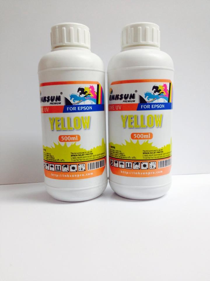 Mực Epson dye uv 500ml inksun bán lẻ màu Vàng