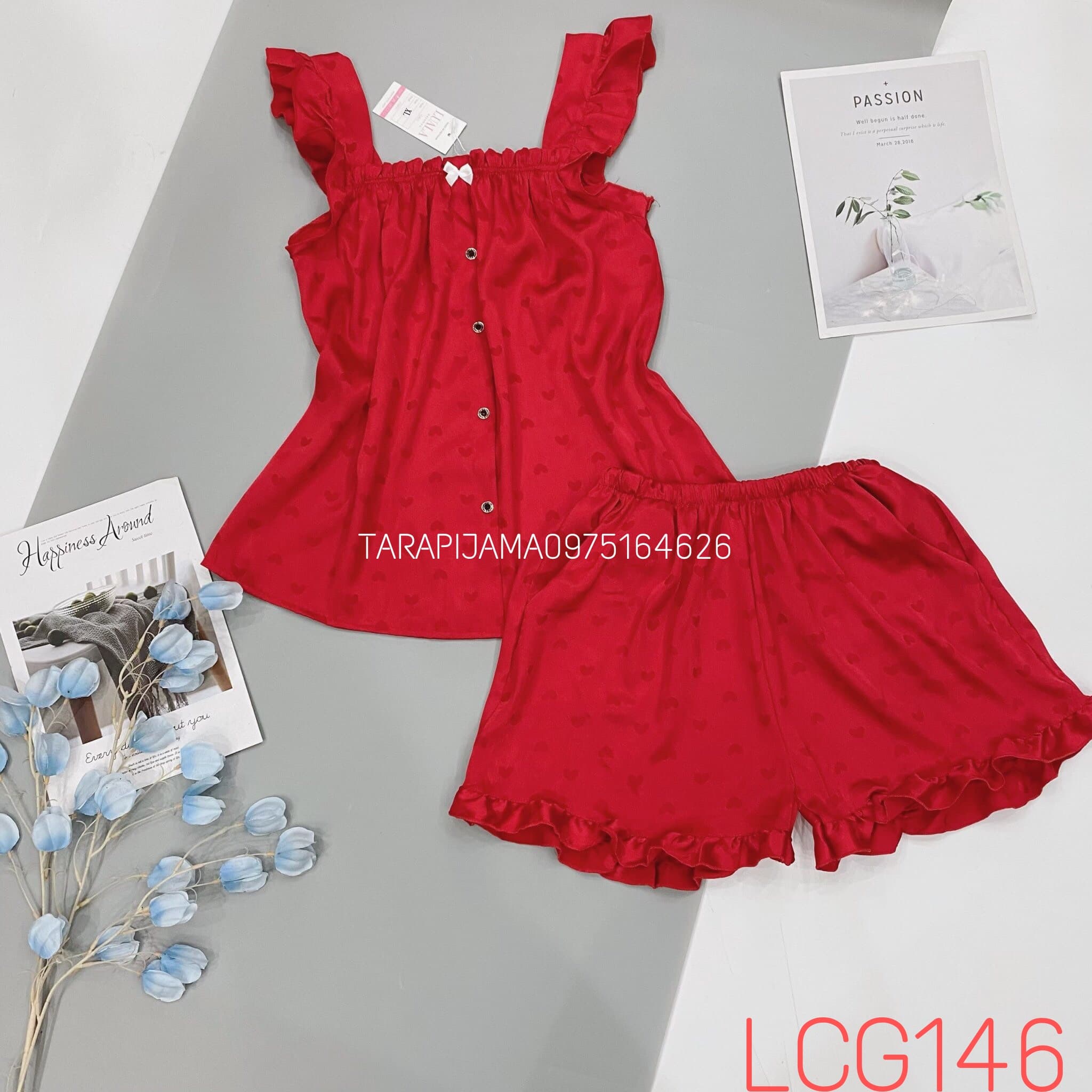 Bộ lụa gấm đùi cánh tiên -bộ ngủ navy siêu đẹp