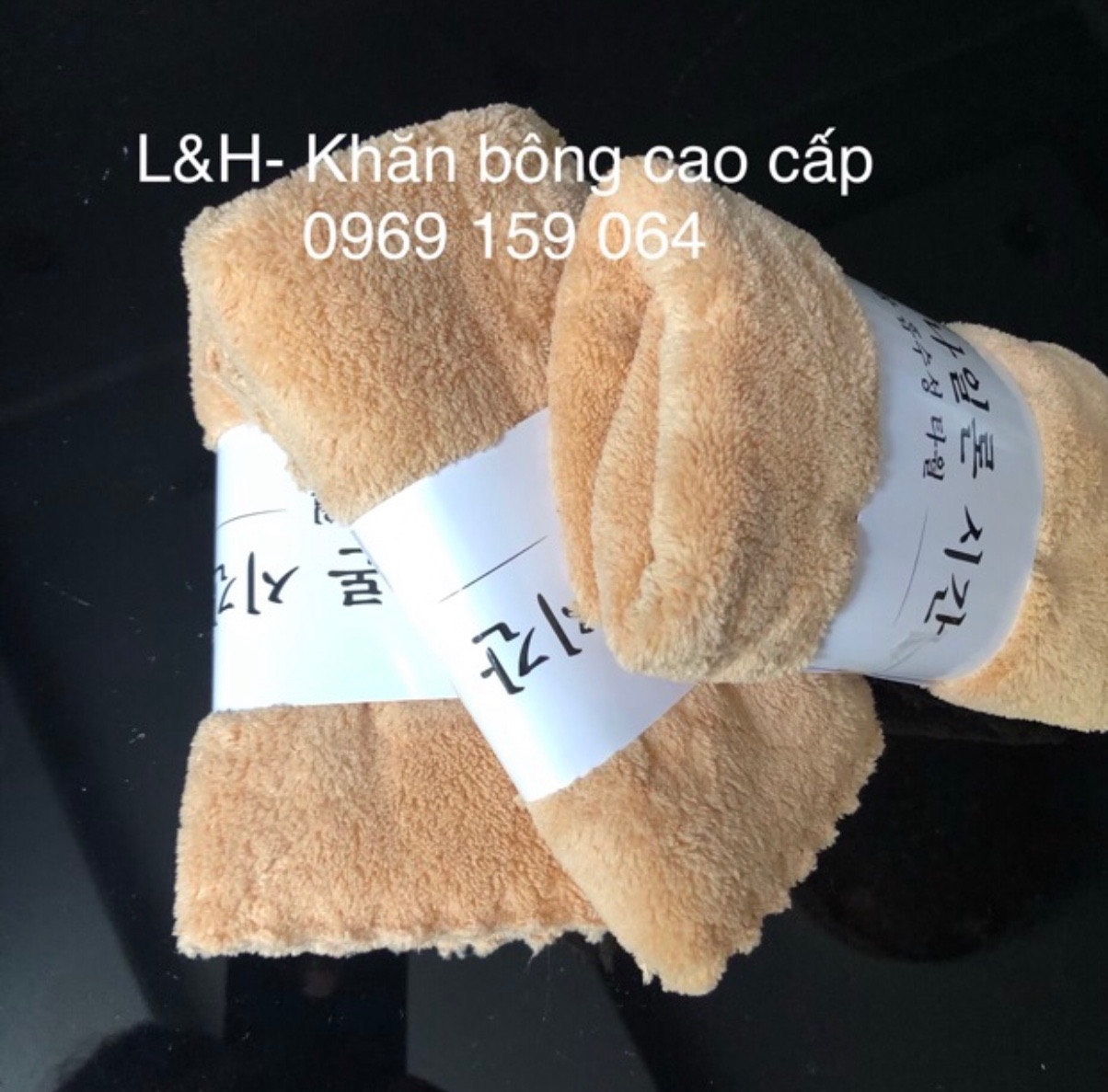 Khăn mặt lông cừu, màu trơn, kt 30x50cm